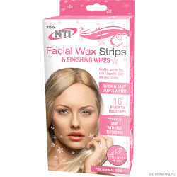 16 Facial Wax Strips & Finishing Wipes