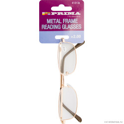 +2.00 Reading Glasses - Metal Frame