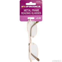 +2.50 Reading Glasses - Metal Frame