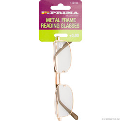 +3.00 Reading Glasses -  Metal Frame