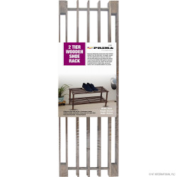 2 Tier Shoe Rack - Dark Oak  74 x 29.5 x 26.5