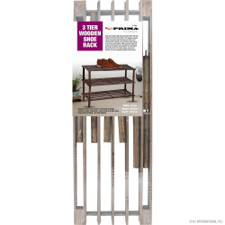 3 Tier Shoe Rack - Dark Oak 74 x 48.5 x 26.5c