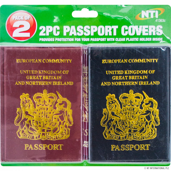 2pk Passport Covers ( Red/Black )