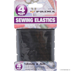 4m Sewing Elastic - 12mm - Black / White