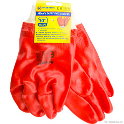 Heavy Duty RED PVC Gloves 10