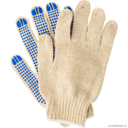 12pk Vinyl Dotted White Gloves 48g