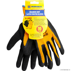 Builders Latex coated Grip Gloves-Blk Size 10