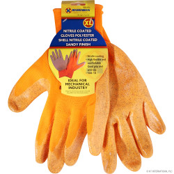 Orange Nitrile Ctd Sandy Finish Gloves-10/XL