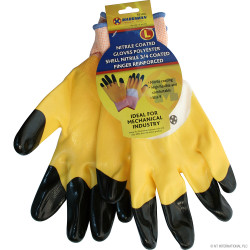Nitrile Coated Gloves, Polyester Shell - 9/L