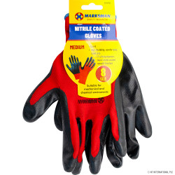 Nitrile Ctd Polyester Gloves Red/Black 8/M