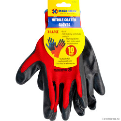 Nitrile Ctd Polyester Gloves Red/Black 10/XL