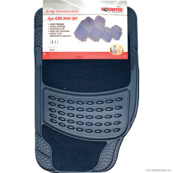 4pc Rubber Car Mats(with Carpet) Deep Blue